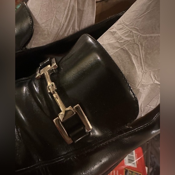 GUCCI womans black heeled square toe 2" heel size 9-1/2 - Picture 8 of 12